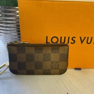 AUTH Louis Vuitton Damier Pochette Cles Wallet Coin Purse